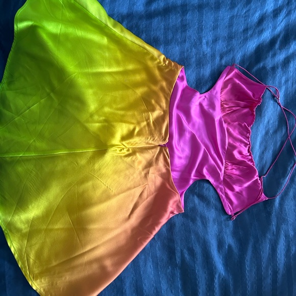 Retrofete Pink and Orange Gradient Mini Dress - Picture 13 of 16